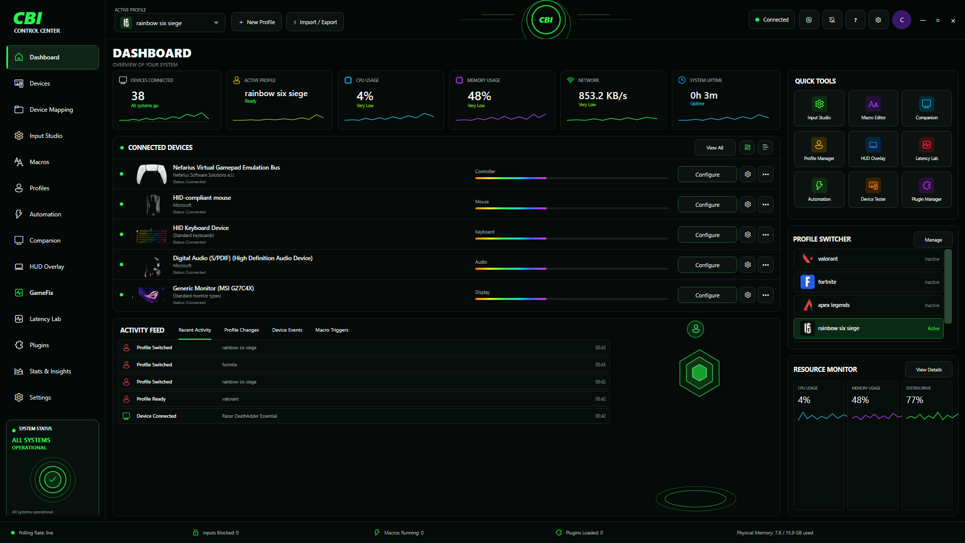 CBI Device Manager dashboard